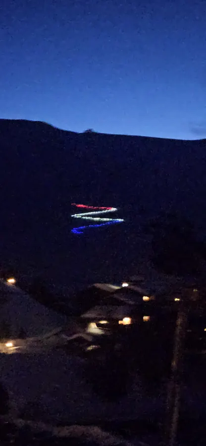 Feux d’artifice à La Plagne vus depuis l’appartement