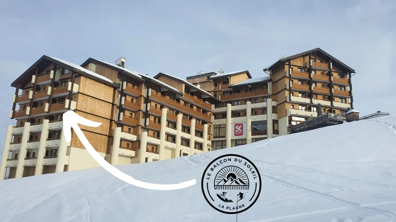 Résidence Le Cervin vue depuis les pistes, accès ski aux pieds visible